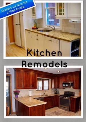 before and after photos of a remodeled kitchen in Southgate